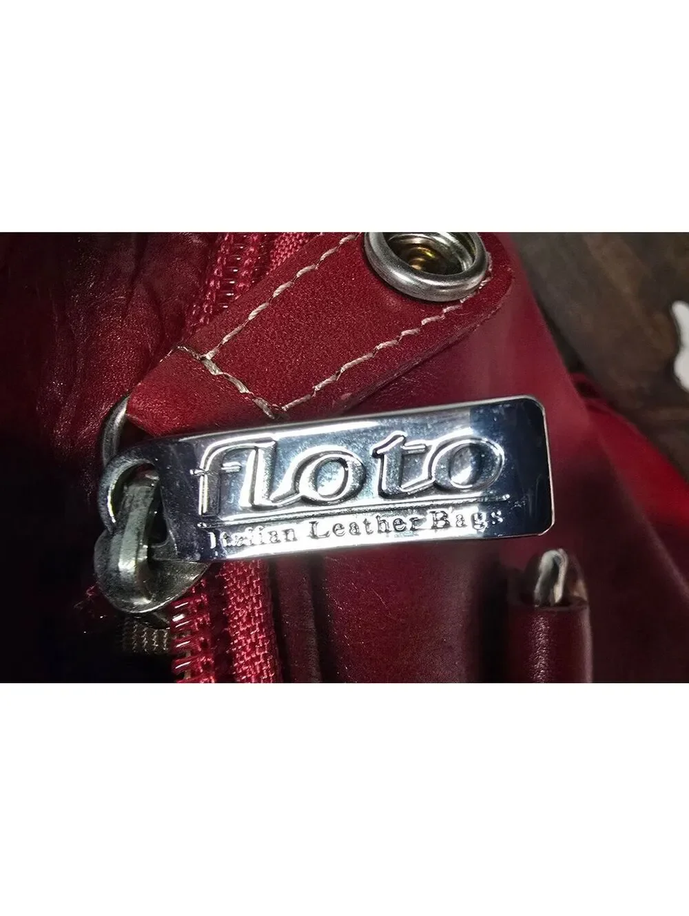Floto Italian Leather Red Travel Duffel Bag
